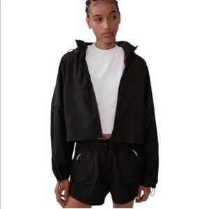 Zara Black Cropped Windbreaker - Size XS